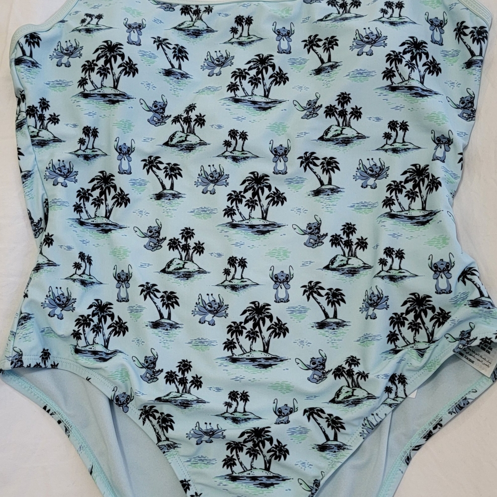 Disney Stitch Island Palm Tree One-Piece Swimsuit Based on Lilo & Stitch Series